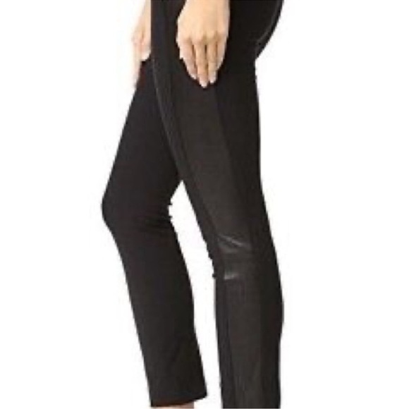 Rag & Bone Dani Pants Lamb Leather Side Stripe Black Stretch Hi-Rise  Sz 0 - Picture 5 of 5